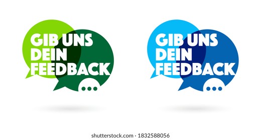 Gib uns dein feedback, give us your feedback in german language