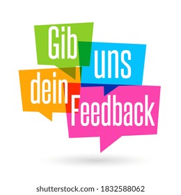 Gib uns dein feedback, give us your feedback in german language