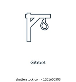 Gibbet concept line icon. Linear Gibbet concept outline symbol design. This simple element illustration can be used for web and mobile UI/UX.