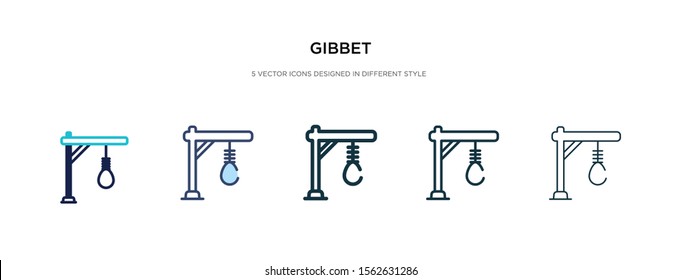 gibbet icon in different style vector illustration. two colored and black gibbet vector icons designed in filled, outline, line and stroke style can be used for web, mobile, ui