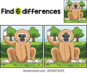 Gibbon Animal Find The Differences 