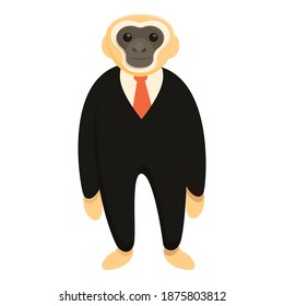 Gibbon in costume icon. Cartoon of gibbon in costume vector icon for web design isolated on white background