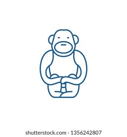 Gibbon line icon concept. Gibbon flat  vector symbol, sign, outline illustration.