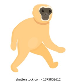 Gibbon walking icon. Cartoon of gibbon walking vector icon for web design isolated on white background