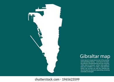 Gibralta map vector, isolated on Green  background