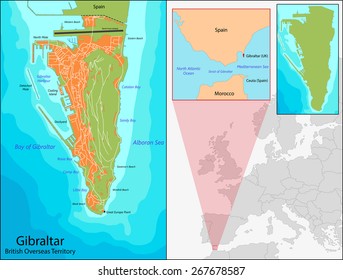 Gibraltar is a British Overseas Territory located on the southern end of the Iberian Peninsula at the entrance of the Mediterranean