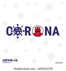 Gibraltar Coronavirus Typography. COVID-19 country banner. Stay home, Stay Healthy. Take care of your own health