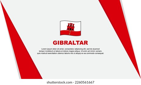 Gibraltar Flag Abstract Background Design Template. Gibraltar Independence Day Banner Cartoon Vector Illustration. Gibraltar Flag