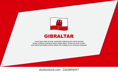 Plantilla de diseño de fondo de resumen de marca de Gibraltar. Ilustración del vector de caricaturas del Día de la Independencia de Gibraltar. Banner de Gibraltar