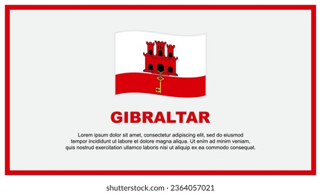 Plantilla de diseño de fondo de resumen de marca de Gibraltar. Cartel del Día de la Independencia de Gibraltar, Ilustración de vectores de medios sociales. Banner de Gibraltar