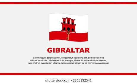 Gibraltar Flag Abstrakte Hintergrunddesign-Vorlage. Gibraltar Independence Day Banner Social Media Vektorgrafik. Gibraltar Design