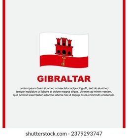 Plantilla de diseño de fondo de indicador de Gibraltar. Cartel del Día de la Independencia de Gibraltar en medios sociales. Caricatura de Gibraltar