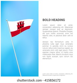 Gibraltar flag Brochure - Vector Flyer Cover Page Design