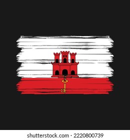 Gibraltar Flag Brush. National Flag