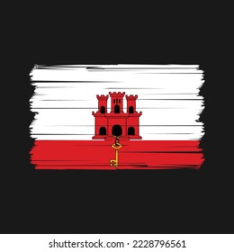 Gibraltar Flag Brush Vector Illustration