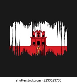 Ilustración del vector del pincel de bandera de Gibraltar