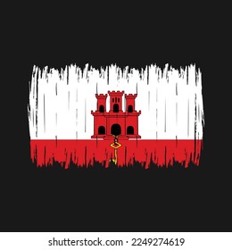 Gibraltar Flag Brush Vector Illustration