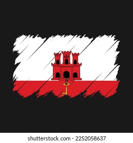 Gibraltar Flag Brush Vector Illustration