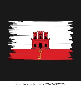 Ilustración del vector del pincel de bandera de Gibraltar