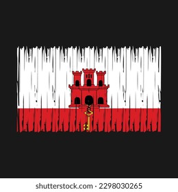 Gibraltar Flag Brush Vector Illustration