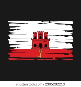 Gibraltar Flag Briush-Vektorgrafik