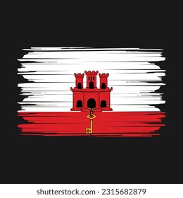 Ilustración del vector del pincel de bandera de Gibraltar