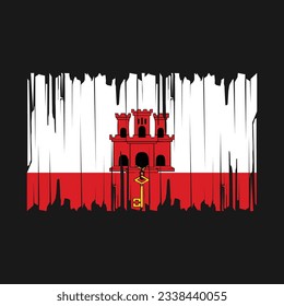 Ilustración del vector del pincel de bandera de Gibraltar