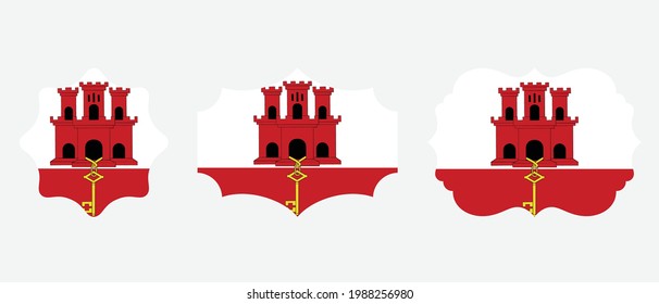 Bandera de Gibraltar. ilustración vectorial de símbolo de icono plano