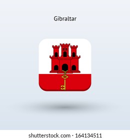Gibraltar flag icon. Vector illustration.