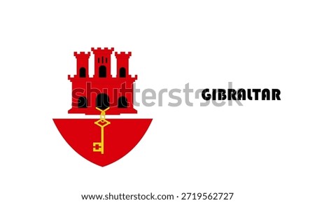 Gibraltar flag in shield shape (badge)