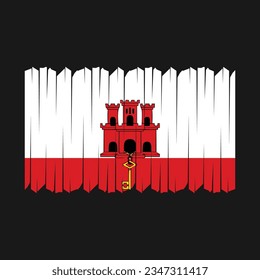 Gibraltar Flag Vector with transparent background