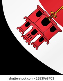 Gibraltar-Flaggenwelle einzeln auf png oder transparentem Hintergrund