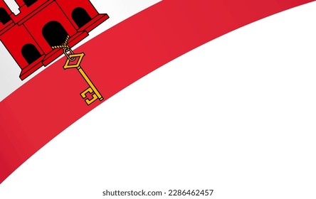 Gibraltar flag wave isolated on png or transparent background