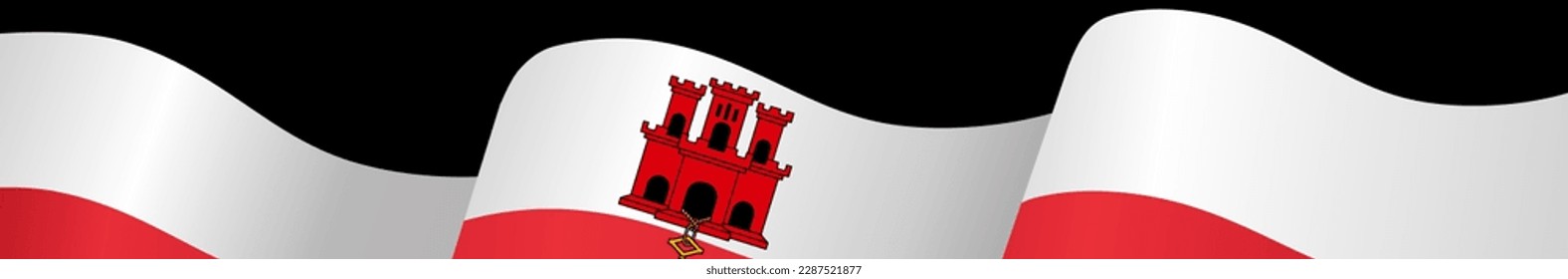 Ola de bandera de Gibraltar aislada en la png o en un fondo transparente