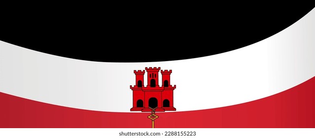 Gibraltar flag wave isolated on png or transparent background