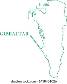 Gibraltar green line map vector
