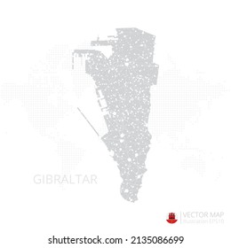 Gibraltar grey map isolated on white background with abstract mesh line and point scales. Vector illustration eps 10
