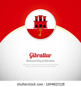 Gibraltar happy national day with classic colorful country flag background