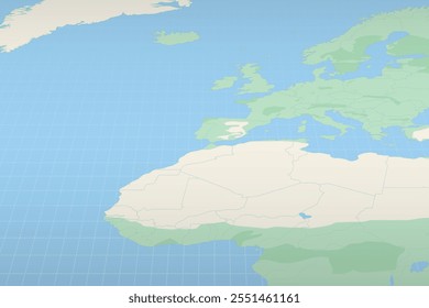 Gibraltar se destaca en un mapa detallado, la ubicación geográfica de Gibraltar. Mapa de Vector.