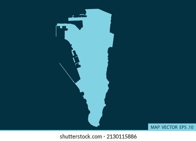 Gibraltar map ,Abstract mash line and point scales on dark background for your web site design map logo, app, ui ,Travel. Vector illustration eps 10.