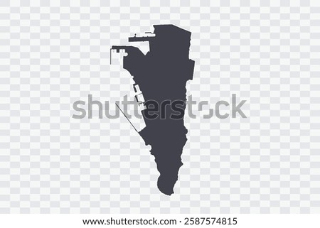 Gibraltar Map Anchor Color on White Background quality files Png