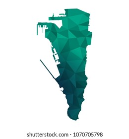 Gibraltar map - Colorful Polygonal map of Gibraltar rumpled triangular low poly style gradient graphic background , Vector illustration eps 10.
