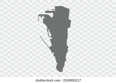 Gibraltar Map grey Color on White no demarcation line Background  Png