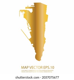 Gibraltar Karte hoch detailliert auf weißem Hintergrund. goldene Farbverlauf-Farbe. Abstraktes Design, Vektorgrafik eps10