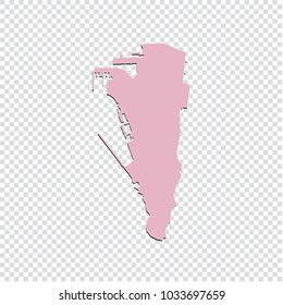 Gibraltar map - High detailed pastel color map of Gibraltar. Gibraltar map isolated on transparent background. Vector illustration eps 10.