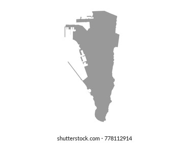 gibraltar map. High detailed vector map with counties/regions/states of gibraltar on white background. Vector illustration eps 10.