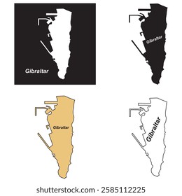 Gibraltar map icon vector illustration symbol design