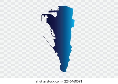 Gibraltar Map indigo Color on White Background quality files   png