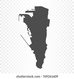 Gibraltar map isolated on transparent background