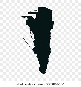 Mapa vector de Gibraltar. color oscuro. aislado en un fondo transparente.